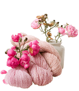 Pink wool and flowers
