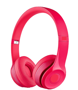 Pinkish red color headphone
