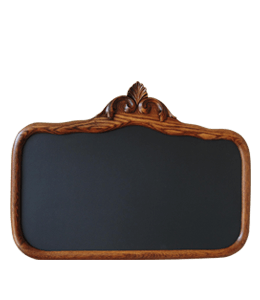 Plain chalkboard with wooden frame