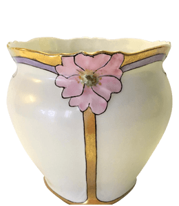 Plain White Vase with Pink Flower