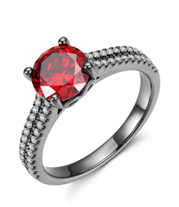 Platinum ring with ruby gem
