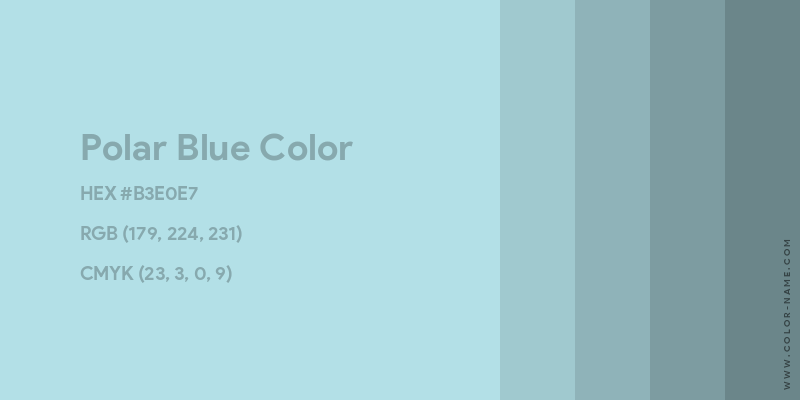 Polar Blue color image with HEX, RGB and CMYK codes