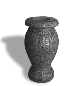 Polished granite gray color vase