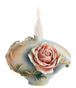 Porcelain rose candle stand