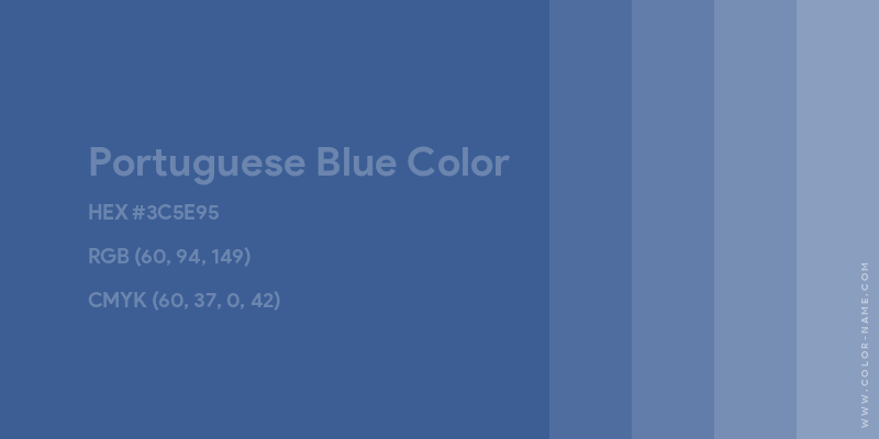 Portuguese Blue color image with HEX, RGB and CMYK codes
