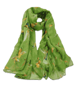 Printed green color ladies scarf
