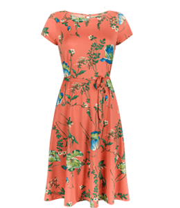 Printed peach color dress