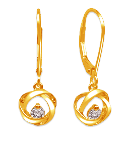 Pure gold single stone earrings