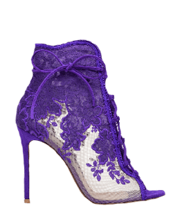Purple color lace high heel for women