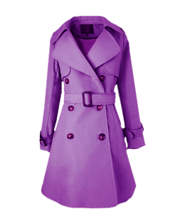 Purple color long ladies coat