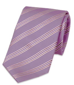 Purple color tie with white and black stripes