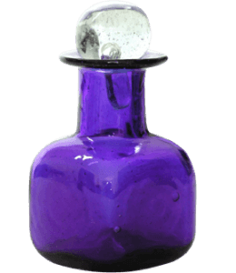 Bottle with purple magical and mystical potion