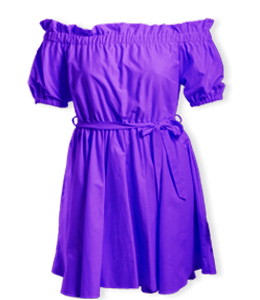 Purple off shoulder short dress for girls