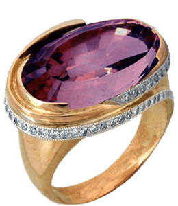Purple ring with a line of diamonds