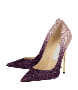 Purple shade glitter high heel footwear