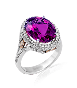 Purple stone silver ring
