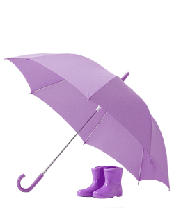 Purple Umbrella & Rain Boots