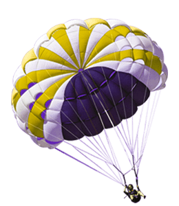 Purple yellow and white Parachute