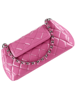 Quilted pink soft leather fashion bag
