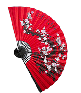 Red Chinese folding fan