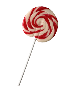 Red and cream color lollipop or sucker