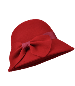 Red bonnet hat for ladies