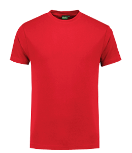 Red color round color t-shirt
