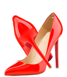 Red glossy high heeled footwear