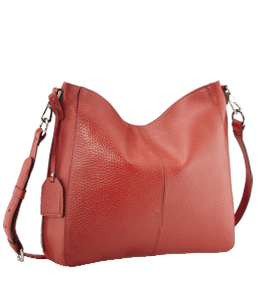 Red leather ladies handbag