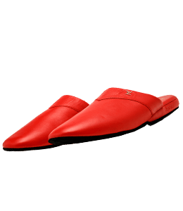 Red or scarlet color ballerina flats or footwears