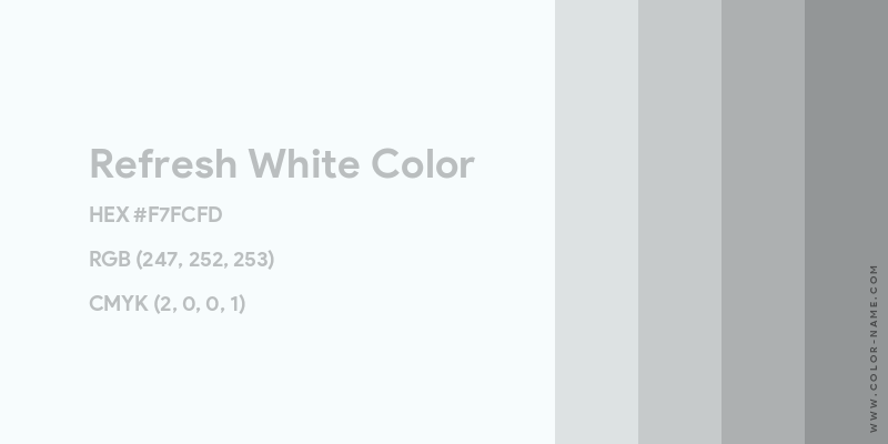 Refresh White color image with HEX, RGB and CMYK codes
