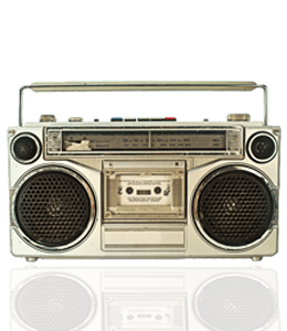 Retro style radio and cassette player