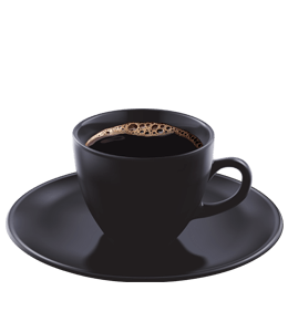 Rich black coffee cup