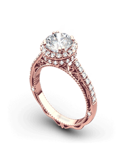 Rose gold ring with dazzling white diamond