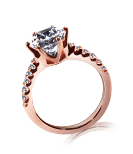 Rose gold ring with dazzling white stones