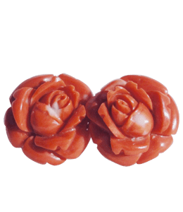 Rose style coral earring