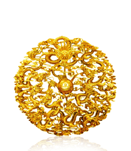 Round shape golden brooch