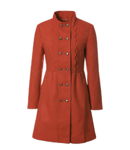 Rust color trench coat for women