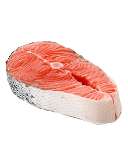 Salmon color fish slice