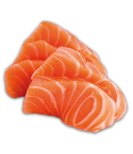Cut pieces of salmon
