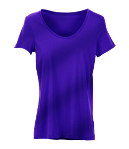 Shaded blue color round neck women t-shirt