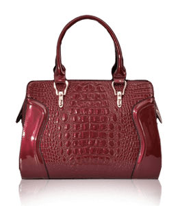 Shiny maroon ladies handbag