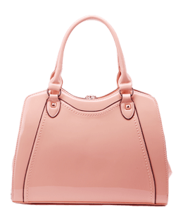 Shiny pink color ladies handbag