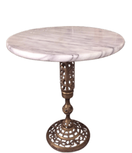 Side table with pink marble top