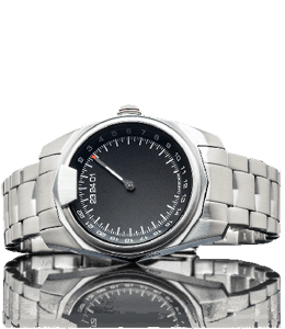 Silver and gray color watch