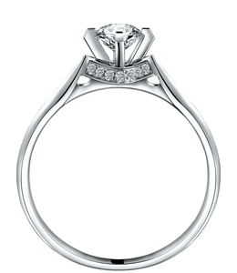 Silver ring with a diamond