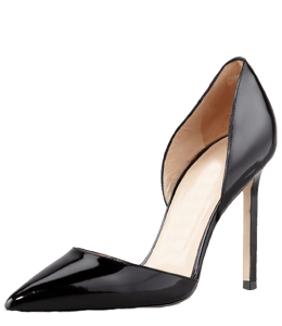 Simple shiny black pencil heels