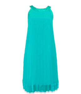 Sky blue-green color sleeveless dress