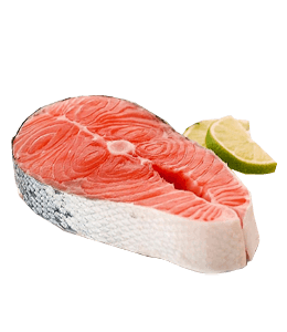 Slice of salmon with lemon