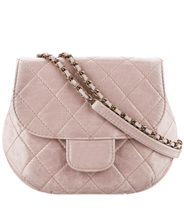 Small pink colored purse with chain for women